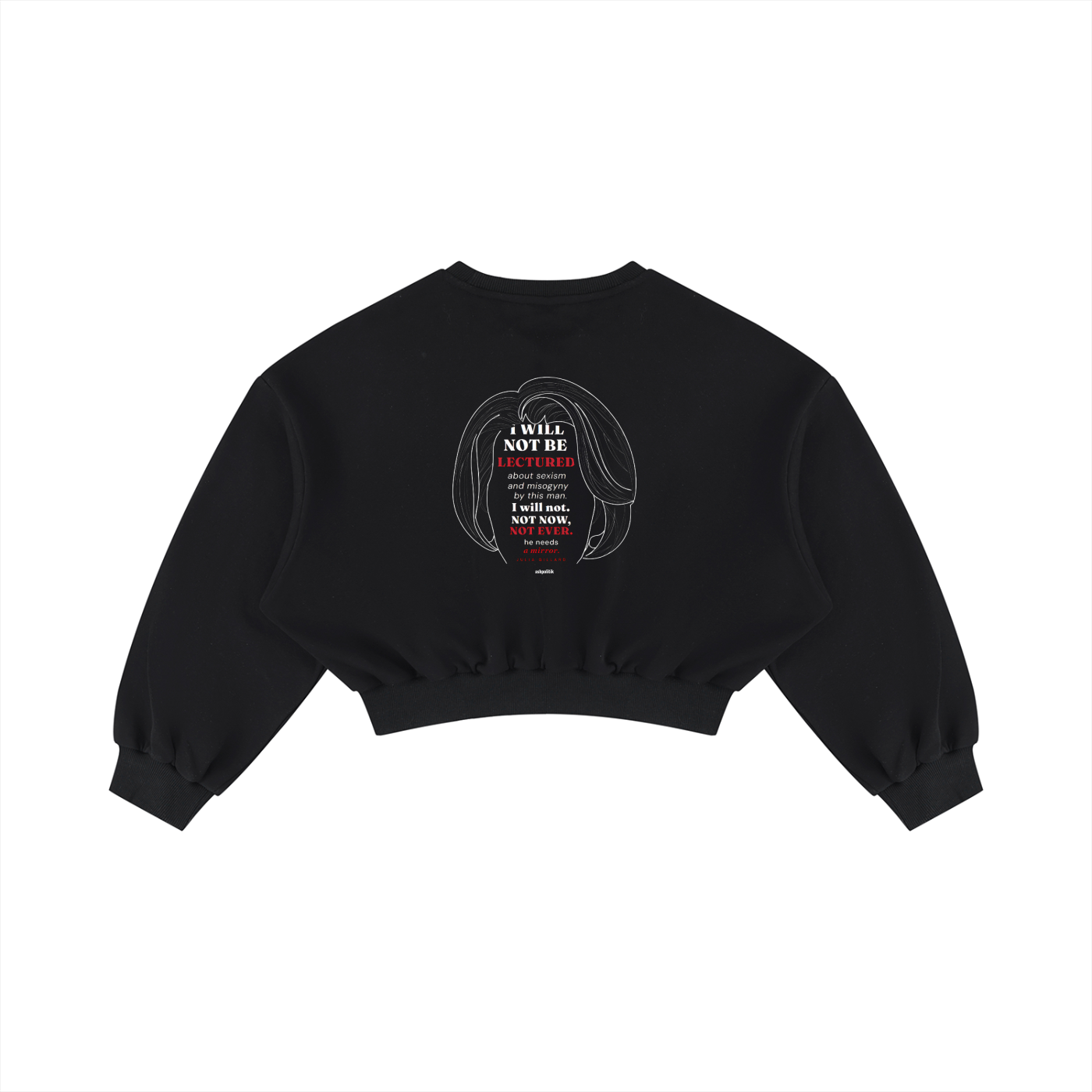 NOT NOW. NOT EVER. The Gillard Misogyny Speech - Women's Boxy Cropped Crewneck Sweatshirt