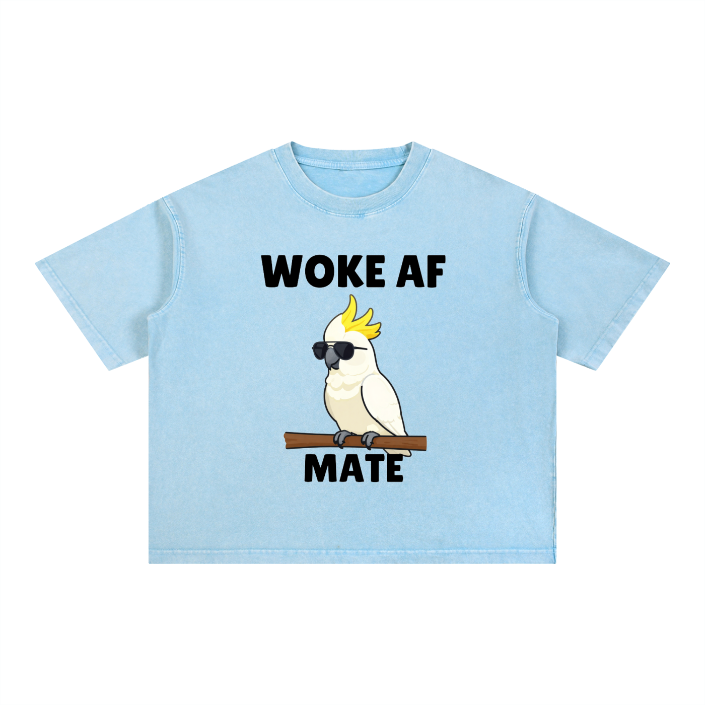 Woke AF Mate Cockatoo Tee | Aussie Satire Shirt