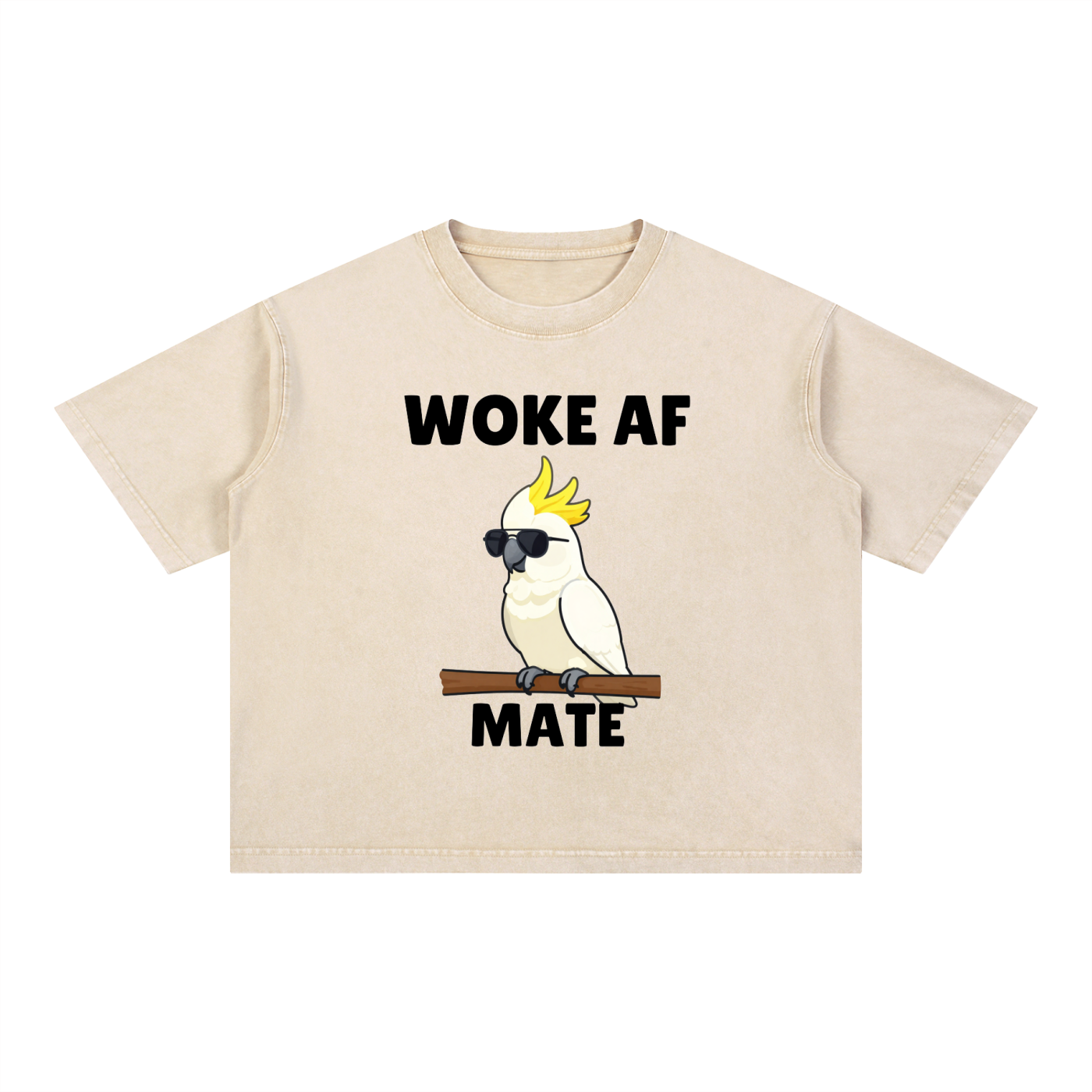 Woke AF Mate Cockatoo Tee | Aussie Satire Shirt
